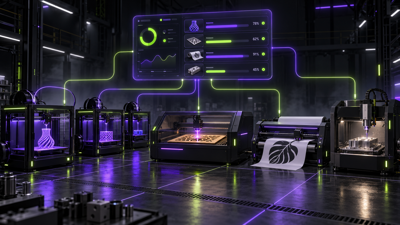 Impresoras 3D, cortadora láser, plotter de corte y CNC conectados bajo un mismo panel de control CoMa